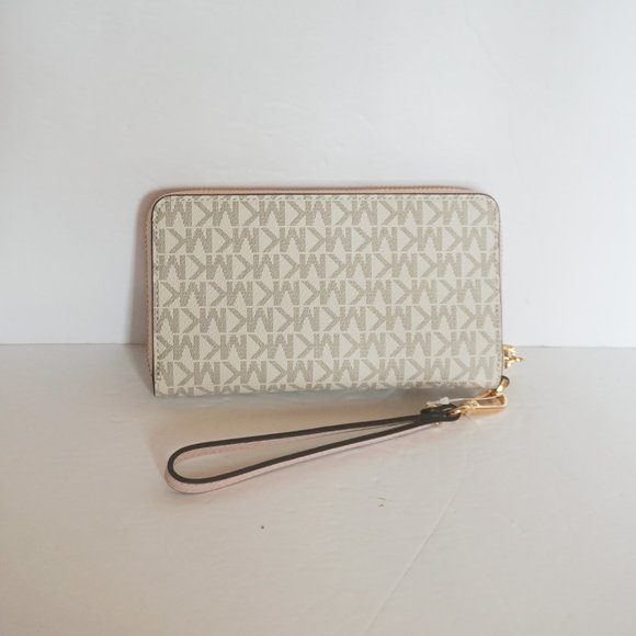 Michael Kors Tote Bag Pink + Wristlet Set Vanilla - Picture 11 of 14